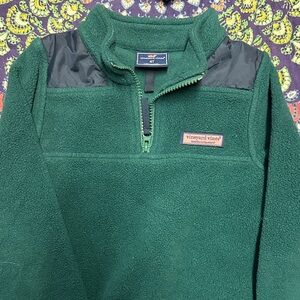 Vineyard Vines Kids Forest Green Fleece Pullover
